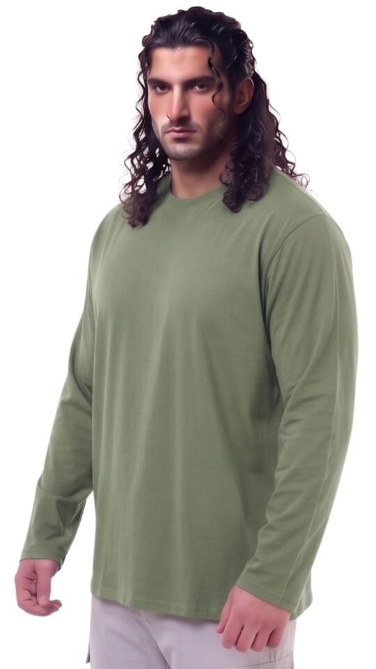 Erkek Büyük Beden 115 - 155 Kilo Arası Uygun Bedenli % 100 Pamuk Uzun Kol Bisiklet Yaka Sweatshirt