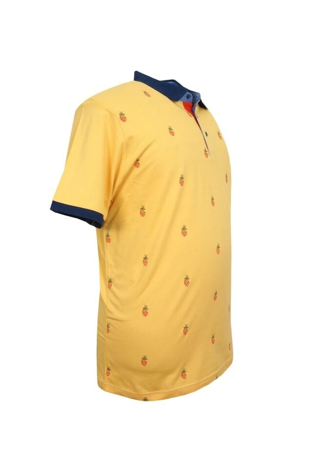 Erkek Büyük Beden Battal Boy Likralı Polo Yaka Tişört